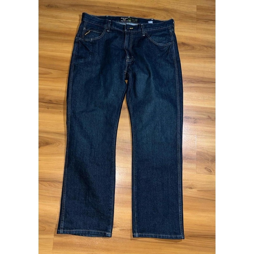 Mens Ariat M5 Rebar Straight Leg Dark Wash Denim Jeans